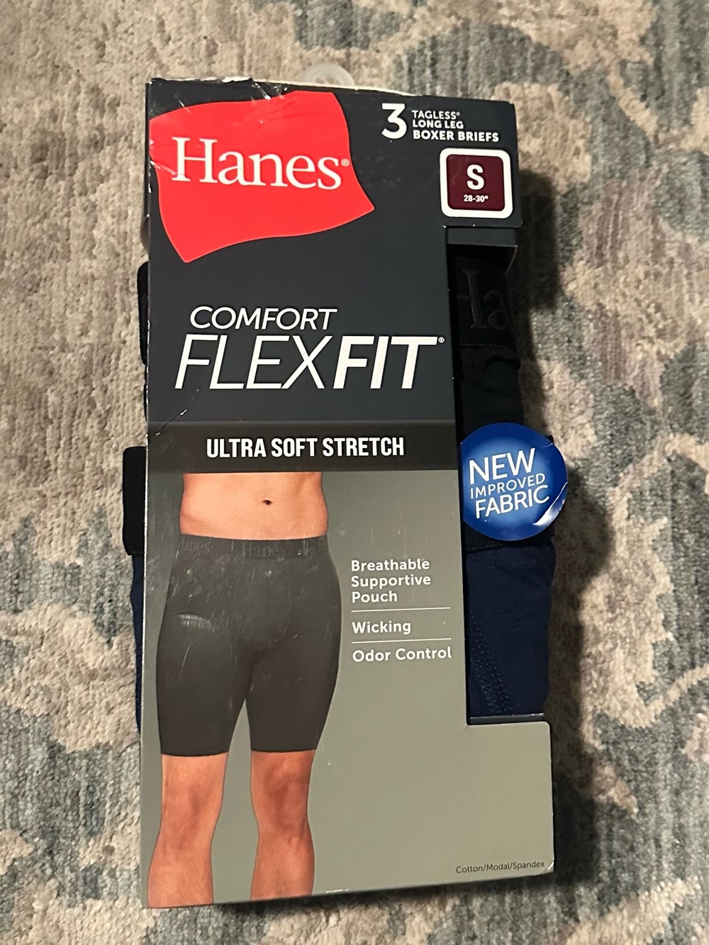 Hanes Comfort FlexFit Boxer Briefs - Black and Navy (3 Pack)